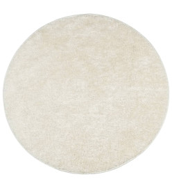 Tapis ISTAN à poils longs aspect brillant crème Ø 200 cm