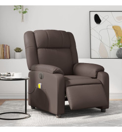 Fauteuil de massage inclinable électrique marron similicuir