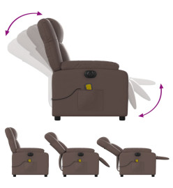 Fauteuil de massage inclinable électrique marron similicuir