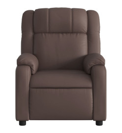 Fauteuil de massage inclinable électrique marron similicuir