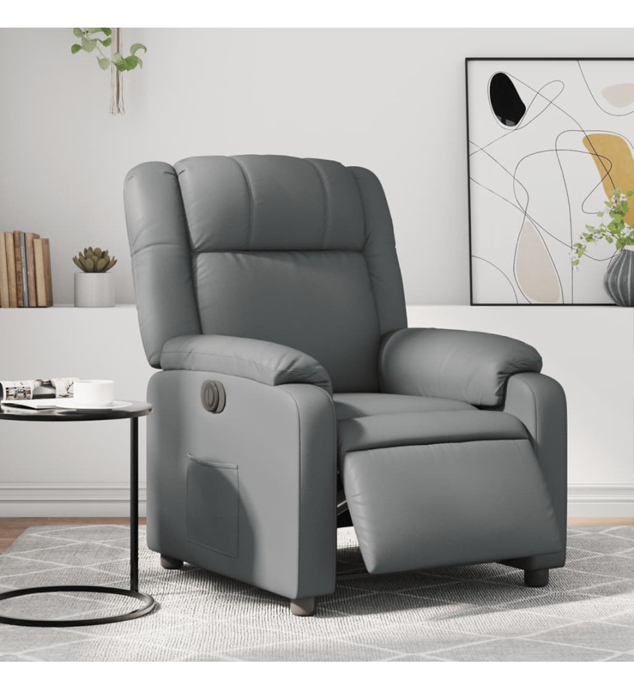 Fauteuil inclinable électrique Gris Similicuir