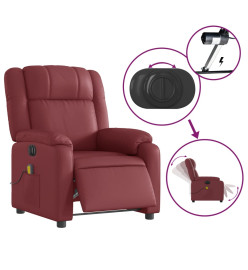 Fauteuil de massage inclinable électrique rouge bordeaux