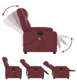 Fauteuil de massage inclinable électrique rouge bordeaux