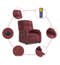 Fauteuil de massage inclinable électrique rouge bordeaux