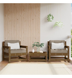 Chaises de jardin 2 pcs marron miel bois massif de pin
