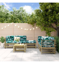 Salon de jardin 6 pcs bois de pin imprégné
