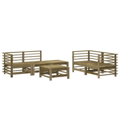 Salon de jardin 6 pcs bois de pin imprégné