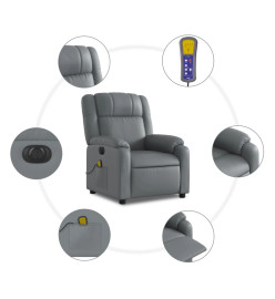 Fauteuil de massage inclinable électrique gris similicuir