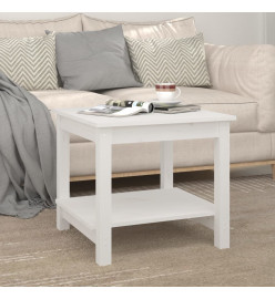Table basse Blanc 50x50x45 cm Bois massif de pin