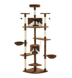 Arbre à chat avec griffoirs en sisal 203 cm Marron et Blanc