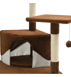 Arbre à chat avec griffoirs en sisal 203 cm Marron et Blanc