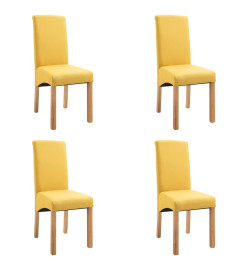 Chaises à manger lot de 4 jaune tissu