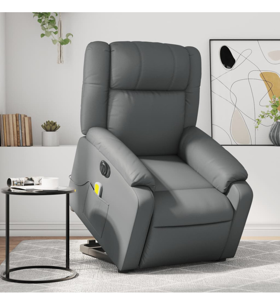 Fauteuil inclinable électrique gris similicuir