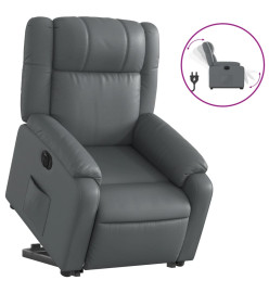 Fauteuil inclinable électrique gris similicuir