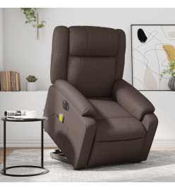 Fauteuil inclinable de massage électrique marron similicuir