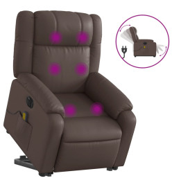 Fauteuil inclinable de massage électrique marron similicuir