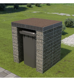 Mur en gabion pour poubelle Acier galvanisé 110x100x130 cm