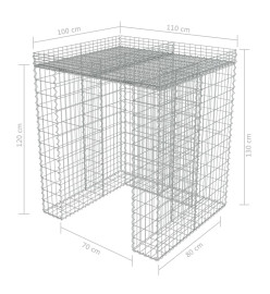 Mur en gabion pour poubelle Acier galvanisé 110x100x130 cm