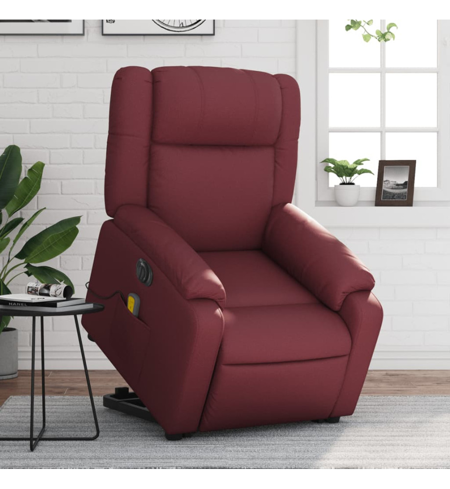 Fauteuil inclinable de massage électrique rouge bordeaux