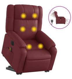 Fauteuil inclinable de massage électrique rouge bordeaux