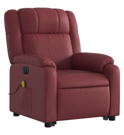 Fauteuil inclinable de massage électrique rouge bordeaux