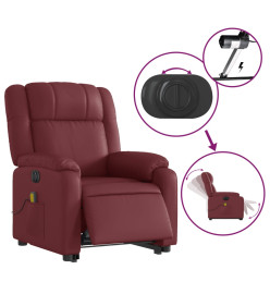 Fauteuil inclinable de massage électrique rouge bordeaux