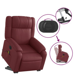 Fauteuil inclinable de massage électrique rouge bordeaux