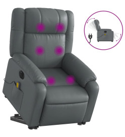 Fauteuil inclinable de massage électrique gris similicuir