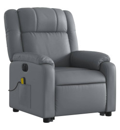 Fauteuil inclinable de massage électrique gris similicuir