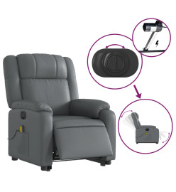 Fauteuil inclinable de massage électrique gris similicuir