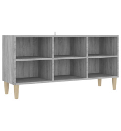 Meuble TV avec pieds en bois massif Sonoma gris 103,5x30x50 cm