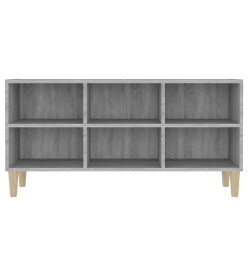 Meuble TV avec pieds en bois massif Sonoma gris 103,5x30x50 cm