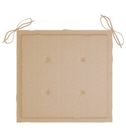 Chaises de jardin 6 pcs avec coussins beige Bois de teck massif