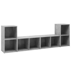 Meubles TV 4 pcs Gris béton 72x35x36,5 cm Aggloméré