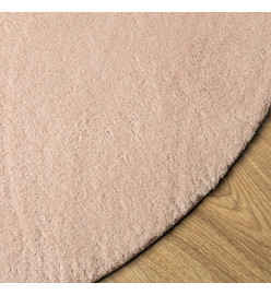 Tapis HUARTE à poils courts doux et lavable rouge clair Ø 80 cm