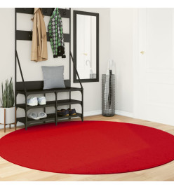 Tapis HUARTE à poils courts doux et lavable rouge Ø 200 cm