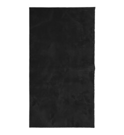 Tapis HUARTE à poils courts doux et lavable noir 60x110 cm