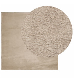 Tapis HUARTE à poils courts doux et lavable sable 160x160 cm