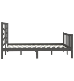Cadre de lit Gris Bois de pin massif 160x200 cm