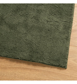 Tapis HUARTE à poils courts doux et lavable vert forêt 80x150cm