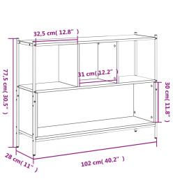 Bibliothèque chêne marron 102x28x77,5 cm bois d'ingénierie