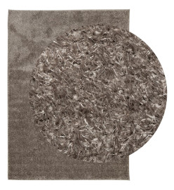 Tapis ISTAN à poils longs aspect brillant gris 200x280 cm