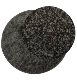 Tapis ISTAN à poils longs aspect brillant anthracite Ø 80 cm