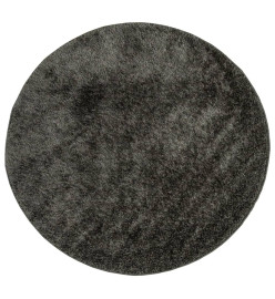 Tapis ISTAN à poils longs aspect brillant anthracite Ø 120 cm