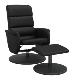 Fauteuil inclinable avec repose-pied noir similicuir