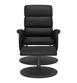 Fauteuil inclinable avec repose-pied noir similicuir