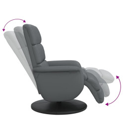 Fauteuil inclinable avec repose-pieds gris similicuir