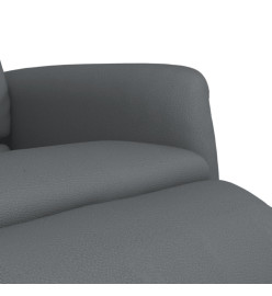 Fauteuil inclinable avec repose-pieds gris similicuir