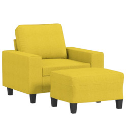 Fauteuil avec repose-pied Jaune clair 60 cm Tissu