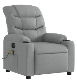 Fauteuil de massage inclinable électrique gris clair tissu